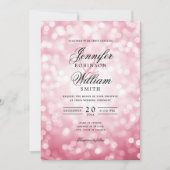 Elegante bruiloft Bokeh Lights Romantische Blush P Kaart (Voorkant)