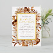 Elegante Bruiloft Borrel Herfst Folie Uitnodiging (Staand Voorkant)