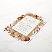 Elegante Bruiloft Borrel Herfst Folie Uitnodiging (Gedraaid)