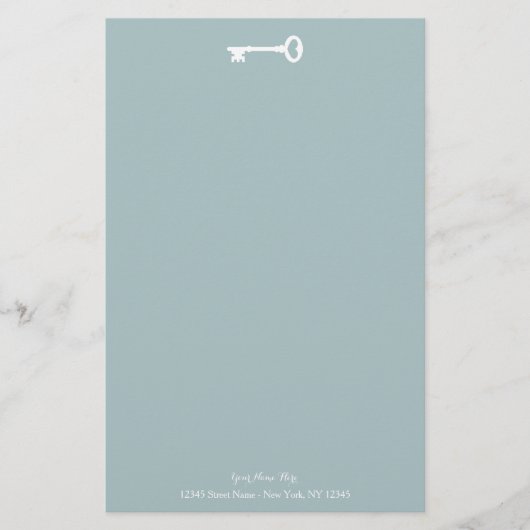 Elegante bruiloft briefpapier met  sleutel (Voorkant)