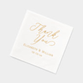 Elegante bruiloft bruid bruidegom datum dank u #1 folie servetten (Links)