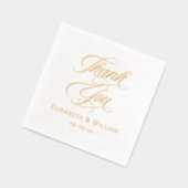 Elegante bruiloft bruid bruidegom datum dank u #2 folie servetten (Links)