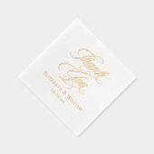 Elegante bruiloft bruid bruidegom datum dank u #2 folie servetten (Rechts)