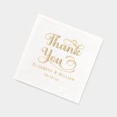 Elegante bruiloft bruid bruidegom datum dank u #3 folie servetten (Links)