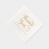 Elegante bruiloft bruid bruidegom datum dank u #3 folie servetten (Rechts)