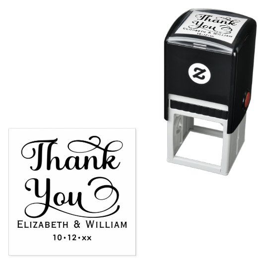 Elegante bruiloft bruid bruidegom datum dank u #3  zelfinktende stempel (In situ)