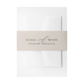 Elegante bruiloft buik band met kalligrafie letter uitnodigingen wikkel (Voorkant Voorbeeld)