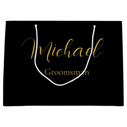 Elegante bruiloft cadeau tas met gepersonaliseerde groot cadeauzakje (Voorkant)