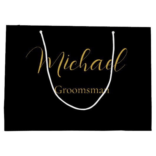 Elegante bruiloft cadeau tas met gepersonaliseerde groot cadeauzakje (Achterkant)