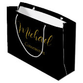 Elegante bruiloft cadeau tas met gepersonaliseerde groot cadeauzakje (Achterkant Gekanteld)