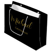 Elegante bruiloft cadeau tas met gepersonaliseerde groot cadeauzakje (Voorkant Gekanteld)