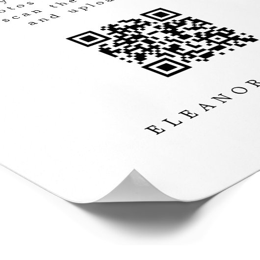 Elegante Bruiloft Capture de Liefde QR Code Printa Poster (Hoek)