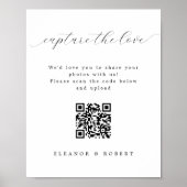 Elegante Bruiloft Capture de Liefde QR Code Printa Poster (Voorkant)