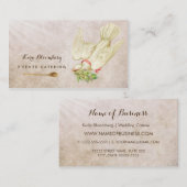 Elegante bruiloft cateraar duif met kruiden visitekaartje (Voorkant / Achterkant)