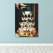 Elegante bruiloft champagne fontein canvas afdruk (Insitu (Houten vloer))
