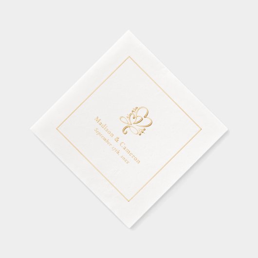 Elegante bruiloft Chic Custom Gold Folie Servetten (Rechts)