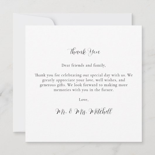 Elegante bruiloft Chic Custom Photo Collage Monogr Bedankkaart (Achterkant)