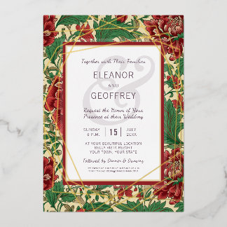 Elegante bruiloft Chintz goudfolie Folie Feestdagenkaart