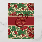 Elegante bruiloft Chintz goudfolie  Folie Feestdagenkaart (Achterkant)