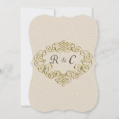 Elegante Bruiloft Crest Monogrammed Gebogen Bruilo Kaart (Achterkant)