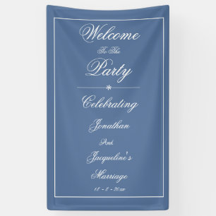 Elegante bruiloft Custom Chic Dusty Blue Welkom Spandoek