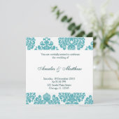 Elegante bruiloft Damask Kaart (Staand voorkant)