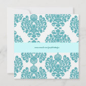 Elegante bruiloft Damask Kaart (Achterkant)