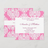 Elegante bruiloft Damask Kaart (Voorkant / Achterkant)