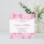 Elegante bruiloft Damask Kaart (Staand voorkant)