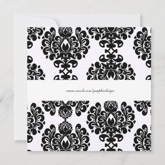 Elegante bruiloft Damask Kaart (Achterkant)