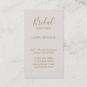 Elegante bruiloft dameskleding Gouden jurk Visitekaartje (Achterkant)