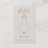 Elegante bruiloft dameskleding Gouden jurk Visitekaartje (Voorkant)