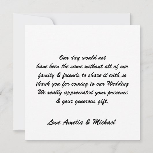 Elegante bruiloft dank u aangepaste foto bedankkaart (Achterkant)