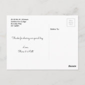 Elegante bruiloft Dank u Briefkaart | witscript (Achterkant)