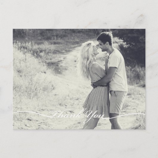 Elegante bruiloft Dank u Briefkaart | witscript (Voorkant)