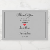 Elegante bruiloft dank u chique grijs mini likeurfles etiket (Enkel label)