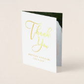Elegante bruiloft dank u foto goud folie kaarten (Voorkant)