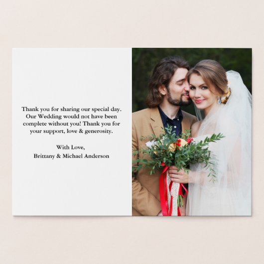 Elegante bruiloft dank u foto goud folie kaarten (Binnen)