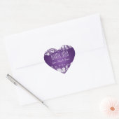 Elegante bruiloft "Dank u" gestippeld Paarse Hart Sticker (Envelop)