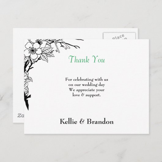 ELEGANTE BRUILOFT DANK U KAART (Voorkant / Achterkant)