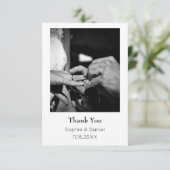 Elegante bruiloft dank u kaart | Gepersonaliseerd (Staand voorkant)