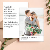 Elegante Bruiloft Dank u Kaart met Foto's