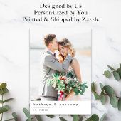 Elegante Bruiloft Dank u Kaart met Foto's