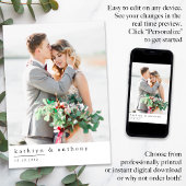 Elegante Bruiloft Dank u Kaart met Foto's