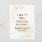 Elegante bruiloft Dank u kaart plat Dank u kaart (Voorkant / Achterkant)
