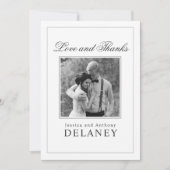 Elegante bruiloft dank u met uw foto bedankkaart (Voorkant)