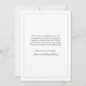 Elegante bruiloft dank u met uw foto bedankkaart (Achterkant)