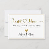 Elegante bruiloft dank u paar foto bedankkaart (Voorkant)