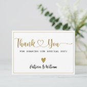Elegante bruiloft dank u paar foto bedankkaart (Staand voorkant)