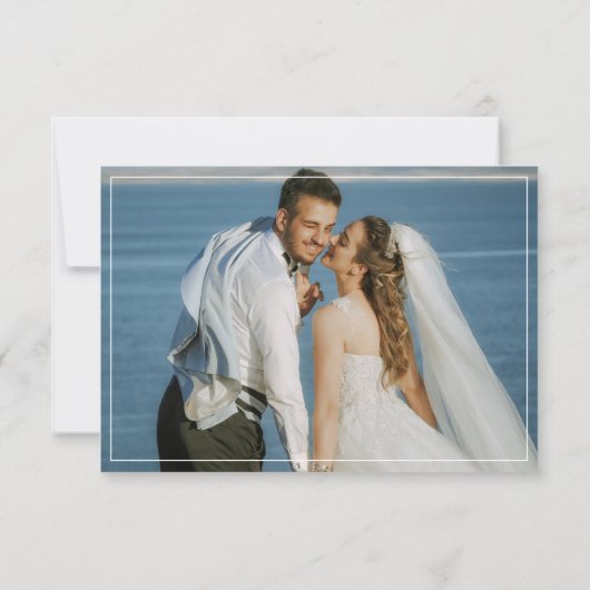 Elegante bruiloft dank u paar foto bedankkaart (Achterkant)